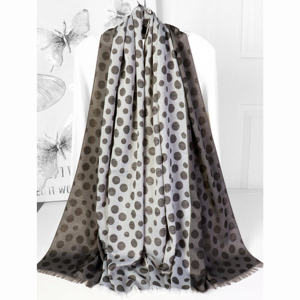 Pashmina Scarf - Two Tone Dot Print - Lady of the Lake