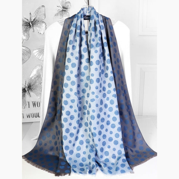 Pashmina Scarf - Two Tone Dot Print - Lady of the Lake