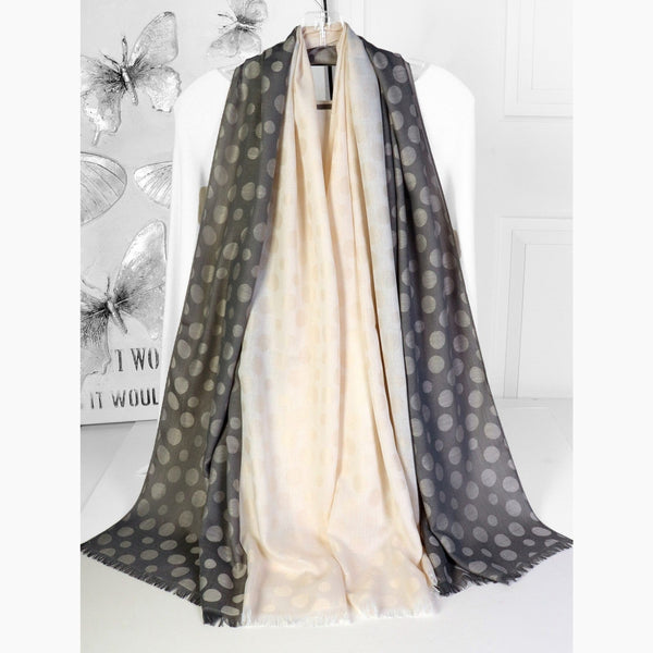Pashmina Scarf - Two Tone Dot Print - Lady of the Lake