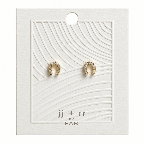 Pave Horseshoe Stud Earrings - Lady of the Lake