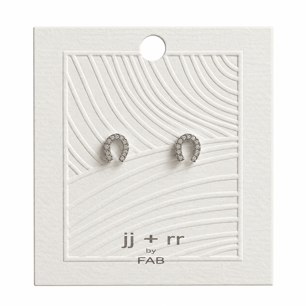 Pave Horseshoe Stud Earrings - Lady of the Lake