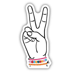 Peace Hand With Beads Sticker