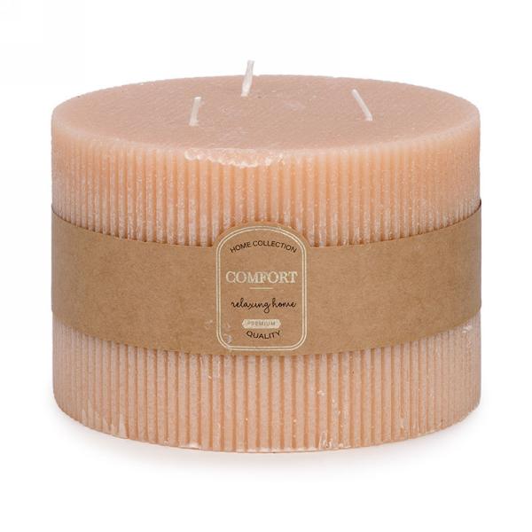 Peachy Sand Rigged Pillar Candle