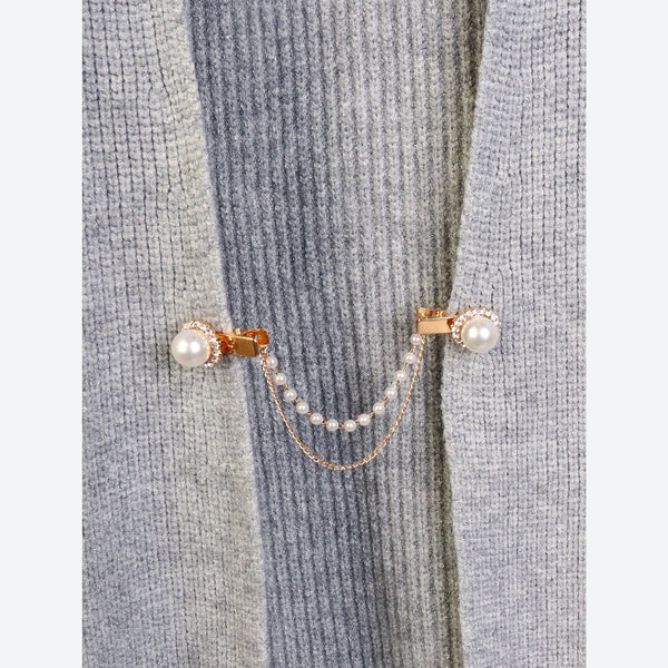 Pearl Sunflower Clip On Sweater Link Clip