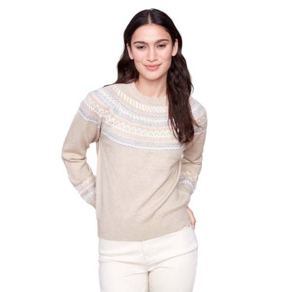 Penelope Jacquard Crew Neck Sweater - Lady of the Lake