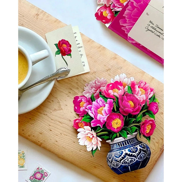 Peony Paradise - Mini Pop - up Greeting Card - Blank - Lady of the Lake