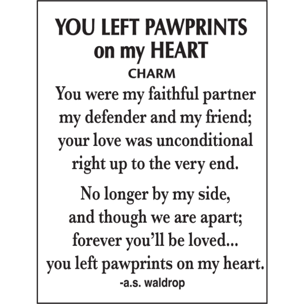 Pet Memorial - Paw Pocket Charm