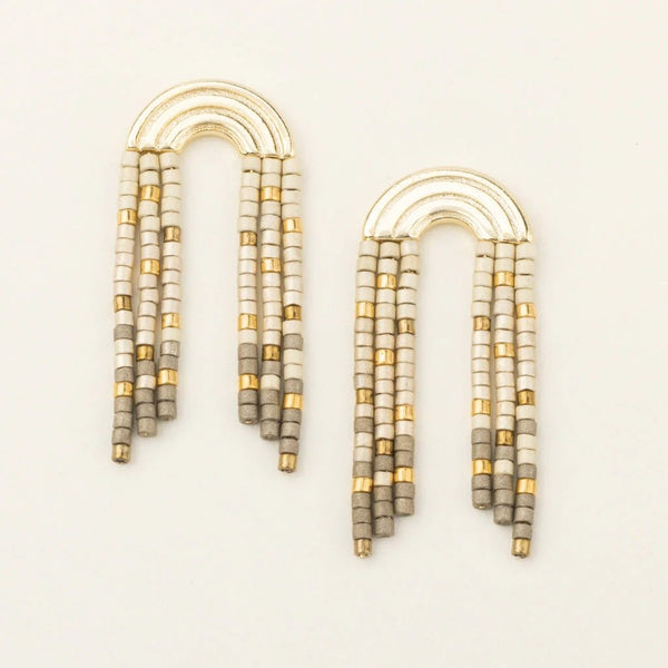 Pewter - Chromacolor Miyuki Rainbow Fringe Earring