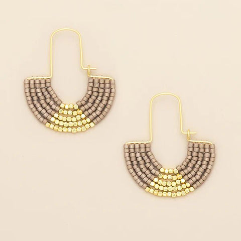 Pewter & Gold - Chromacolor Miyuki U - Hoop Earring - Lady of the Lake