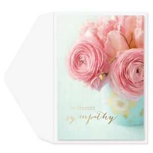 Pink Flowers - Greeting Card - Sympathy