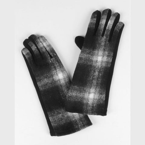 Plaid Patterned Touch Screen Long Gloves