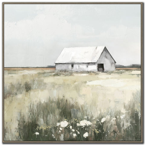 Prairie Solace - Hand Embellished Canvas In Floating Frame