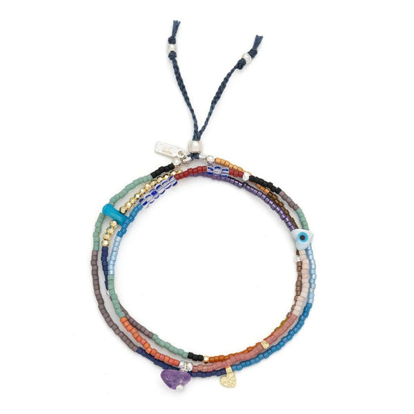 Protection | Amethyst - Mixed Media Bracelet / Necklace - Lady of the Lake