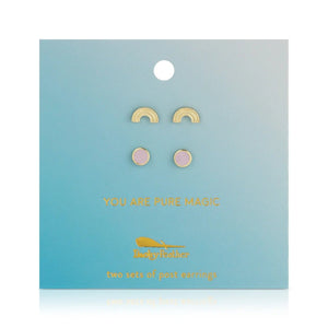 Pure Magic - Rainbow + Disc Stud Earrings - Lady of the Lake