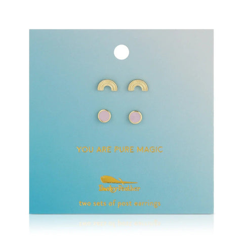 Pure Magic - Rainbow + Disc Stud Earrings - Lady of the Lake