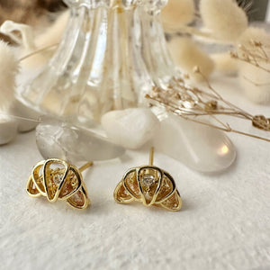 Quaso Croissant Rhinestone Stud Earrings - Lady of the Lake