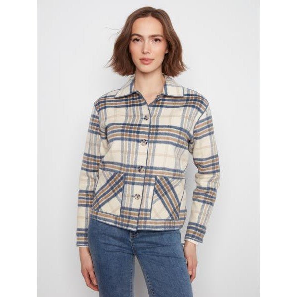 Quinn Reversible Plaid Jacket With Leather Binding - Lady of the Lake