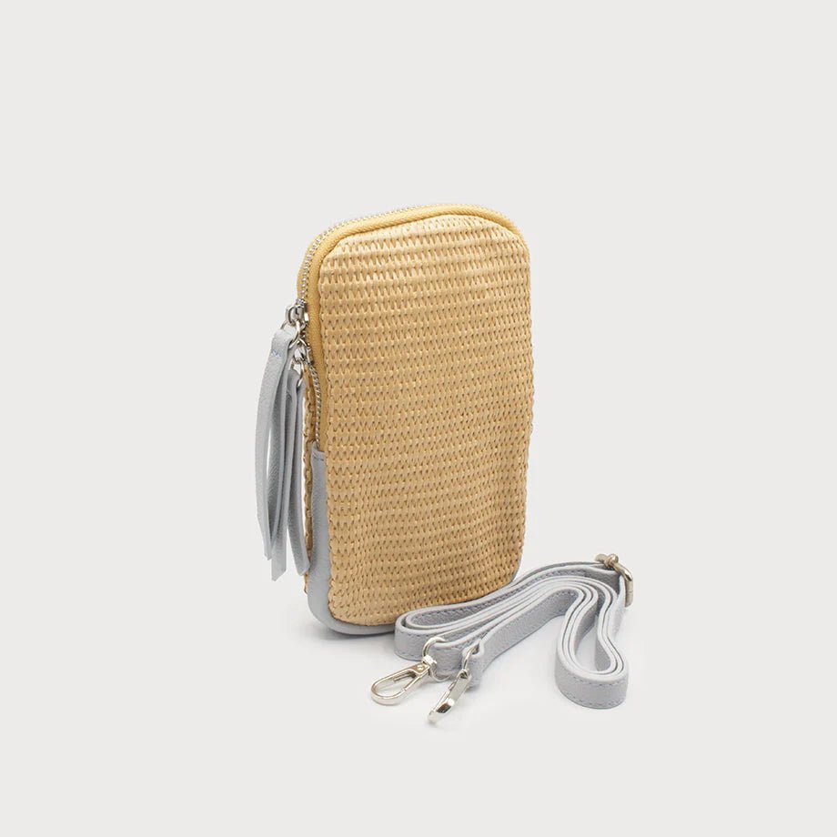 Raffia Shoulder Bag - Sky