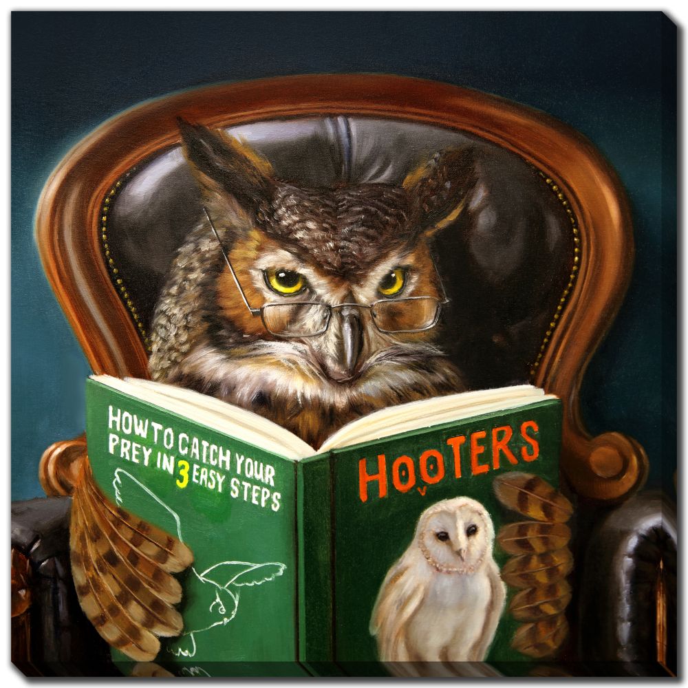 Reading Owl - Printed Canvas