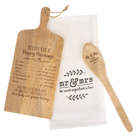 Recipe For Happy Marriage - Board, Towel & Spoon Set