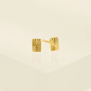 Rectangle Fluted Stud Earrings