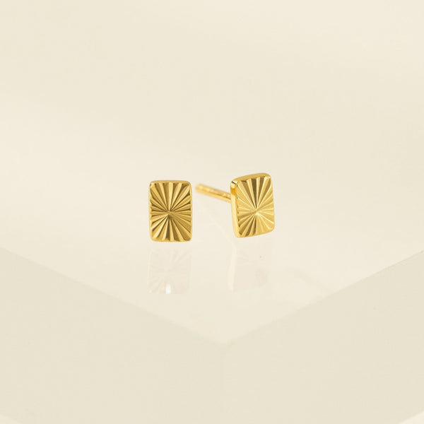 Rectangle Fluted Stud Earrings