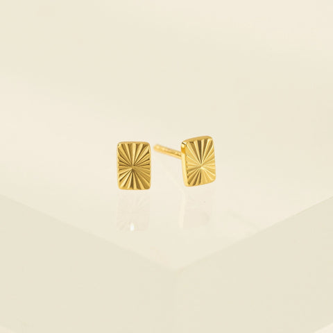 Rectangle Fluted Stud Earrings