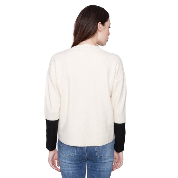 Reese Crew Neck Sweater With Contrast Details - Lady of the Lake