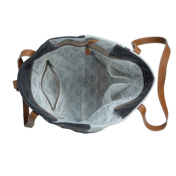 Rock-Strewn Canvas & Hairon Tote Bag - Lady of the Lake