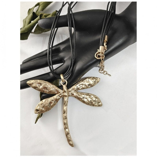 Rope Necklace With Dragonfly Pendant - Lady of the Lake