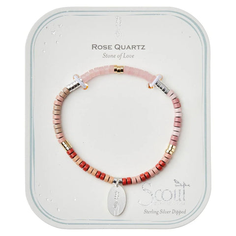 Rose Quartz - Stone Of Love - Stone Intention Charm Bracelet