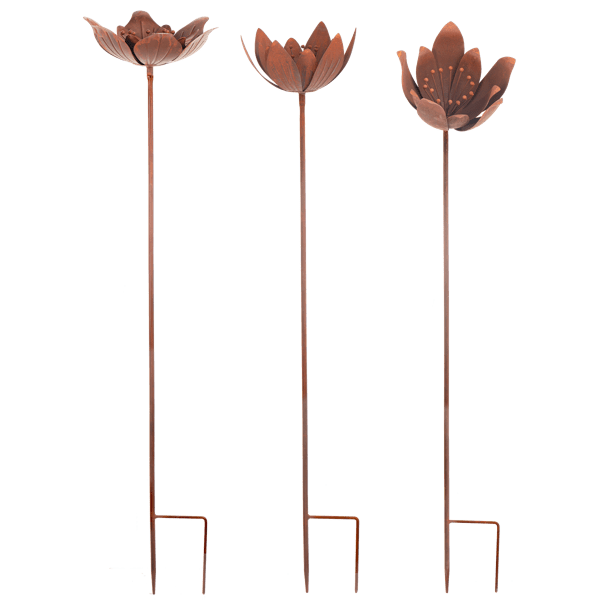 Rusted Layered Flower Garden Stake - Lady of the Lake