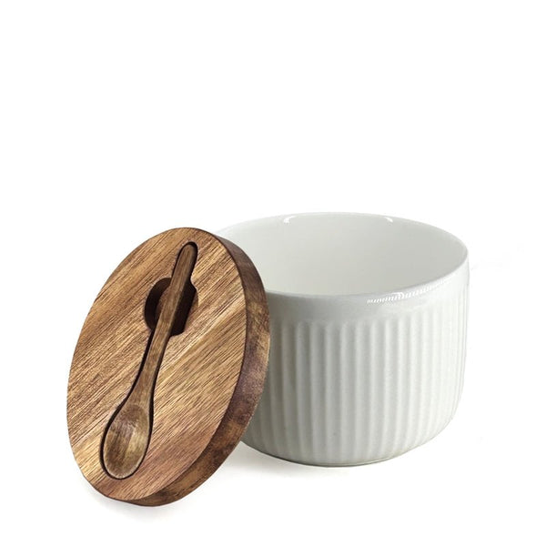 Salt Keeper With Lid & Spoon - Lady of the Lake