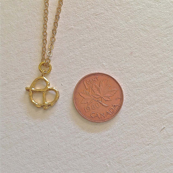 Salty Tiny Pretzel Charm Necklace - Lady of the Lake