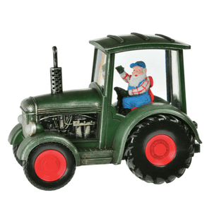 Santa In Tractor Water Globe