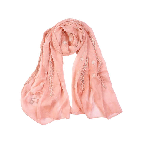 Scarf - Embroidered Flower & Lace - Lady of the Lake