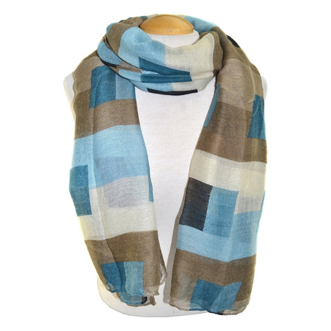 Scarf - Modern Blues & Taupes