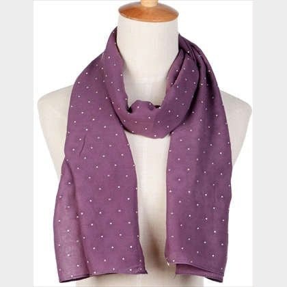 Scarf - Solid With Tiny Polka Dot