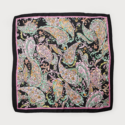 Scarf - Square Satin Paisley Print - Lady of the Lake