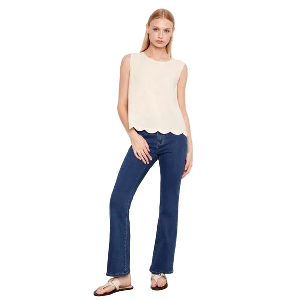 Selena Linen Blend Sleeveless Scalloped Top - Lady of the Lake