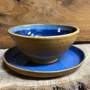 Serving Bowl & Plate Set - The Blue Garden Pottery