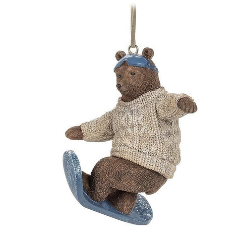 Shaun Snowboarding Bear Ornament