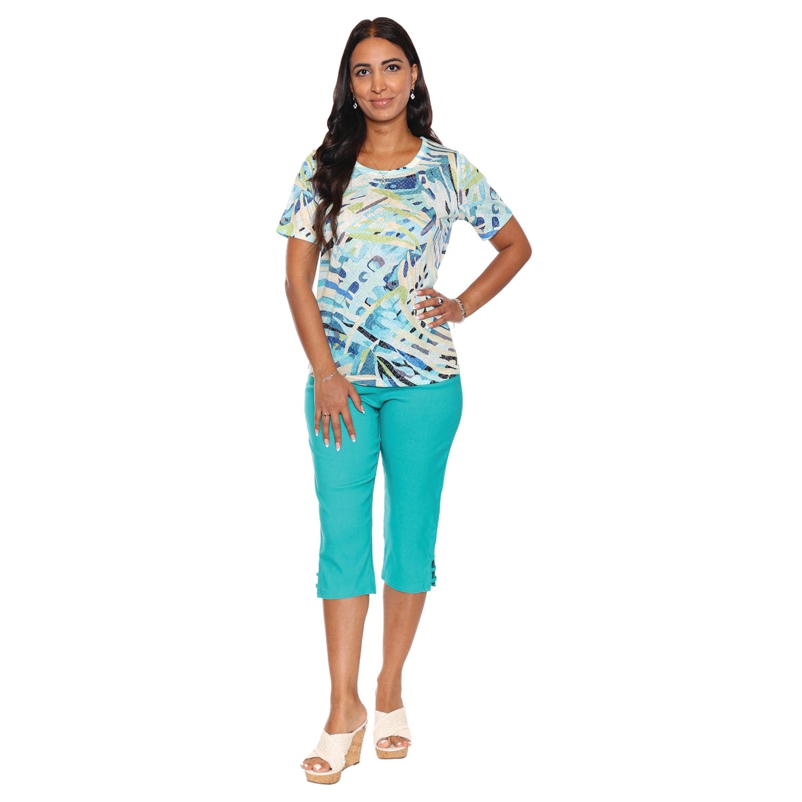 Shelby Printed T-Shirt with Lace Detail