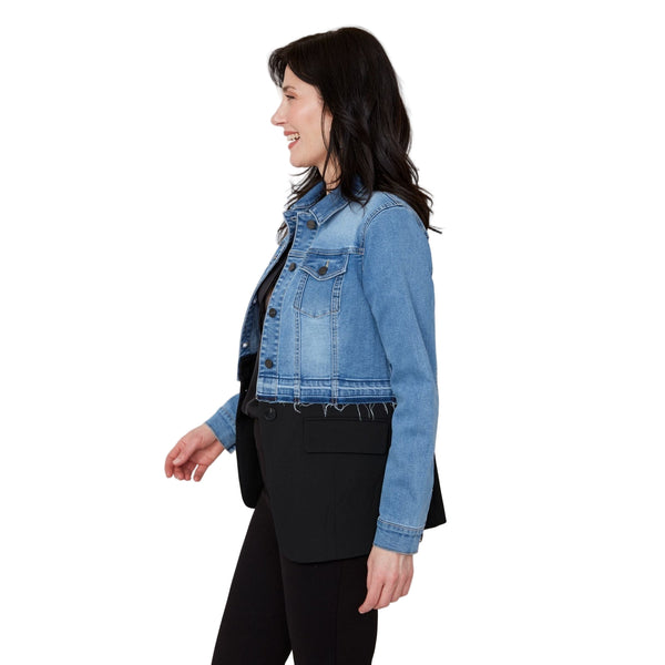 Shiloh Mixed Media Denim Jacket - Lady of the Lake