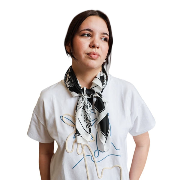Silk Feeling Scarf - Roses - Lady of the Lake