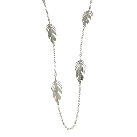 Silver Leaf Long Necklace - Lady of the Lake