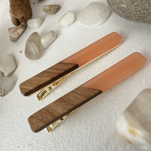 Simone Wood & Acetate Duckbill Hair Clips - Lady of the Lake
