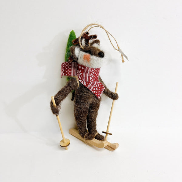 Skiing Deer Ornament