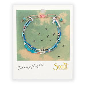 Sky | Turquoise & Silver - Mixed Media Bracelet - Lady of the Lake