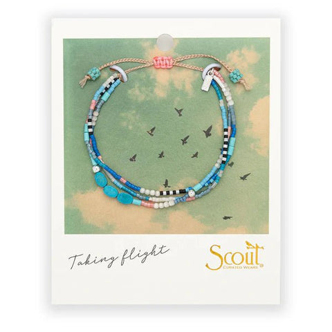 Sky | Turquoise & Silver - Mixed Media Bracelet - Lady of the Lake